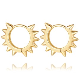 YAUVC Gold Hoop Earrings 14K gold Earrings for Women Huggie Earring Iconic Rivet-Inspired Style Statement Huggie Hoop earring for Women Trendy 20mm