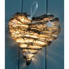 WeRChristmas Pre-Lit Rattan Warm White LED Heart with Snow and