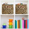 Leopard Print Storage Bin Animal Canvas Toys Storage Basket Bin
