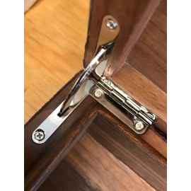 Unbranded Pair of Nickel plated Quadrant box Hinges 42mm X 4mm W X 1mm thick