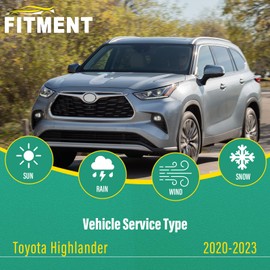 26" 18" 10" Windshield Wiper Blades Replacement for Toyota Highlander 2020 2021 2022 2023 Premium All Weather Front Rear Wipers Set - OEM Quality (Pack of 3)