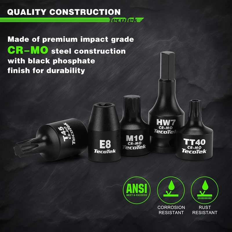 TecoTek 84-Piece 3/8-Inch Drive Master Hex Bit Impact Socket Set,
