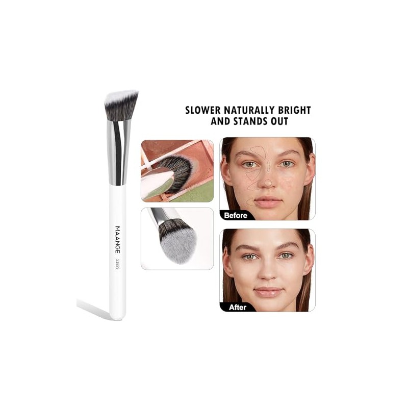 MAANGE 12PCS Brochas para Maquillaje de Doble Punta Profesional Premium,