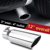 LCGP 3 Inch Inlet Exhaust Tip,3" x 4" x 12",Bolt