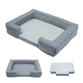 BALANCE 3 in 1 Dog Bed for Large Dogs - Big Washable Dog Sofa Beds Large, Supportive Foam Pet Couch Bed with Removable Washable Cover, Waterproof Lining and Nonskid Bottom, 36"x26"x6.5"