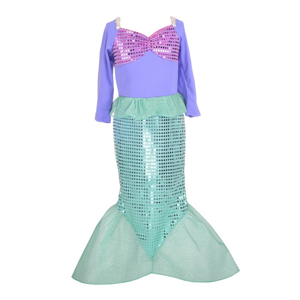 Lito Angels Little Girls Princess Dress Up Costumes Mermaid Halloween Christmas Fancy Party Size 6-6X