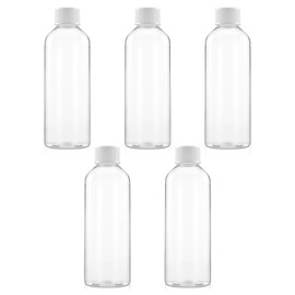 5Pcs Travel Size Bottles 100ml Refillable Plastic Travel Containers with White Screw Cap for Toiletries Travels Essentials (Clear)