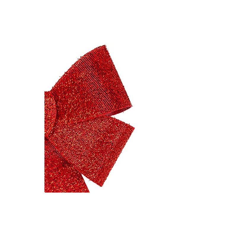 Northlight Tinsel 4-Loop Bow Christmas Decoration, 17", Red