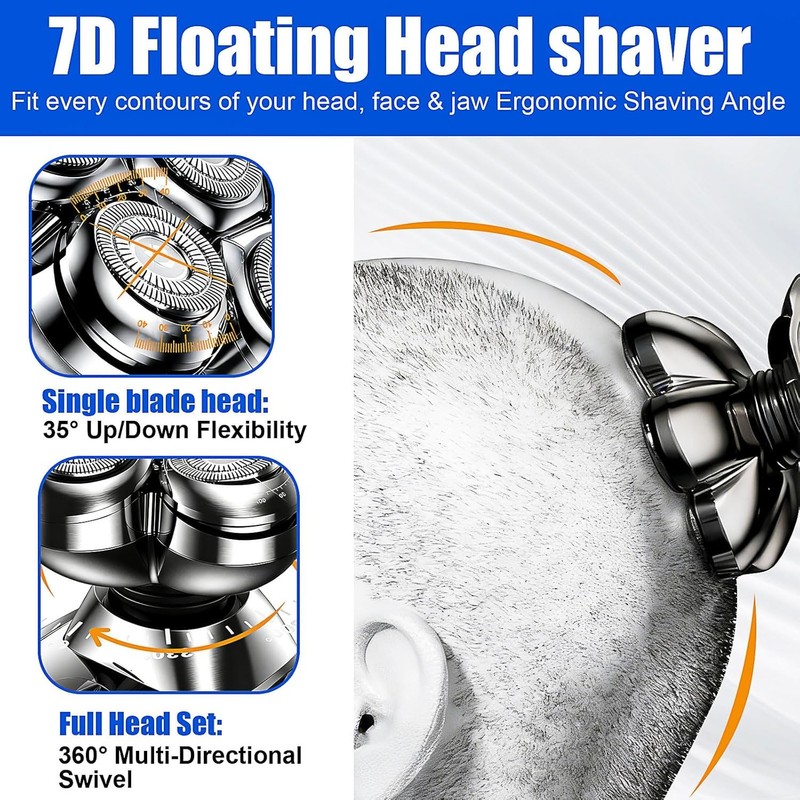 7 Head Magnetic Shaver Head Replacement For SHPAVVER/Wyklaus/Cyruzi Shaver