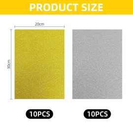 CYNOSURETECH 20 Sheets Of Glitter Paper, Diy Card Materials, Craft Paper, Decorative Paper, Can Be Used To Decorate Greeting Cards, Invitations, And Photo Albums