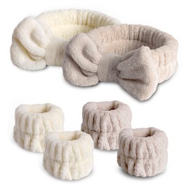 WSYUB Face Wash Headband,Spa Headband and Wristband Set,Headband and Wristband for Washing Face,Skincare Headband