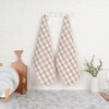 Blue Needles Waffle Weave Check Plaid Kitchen Towels, 15x25 Inches