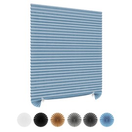 Window Blinds Cordless No Drill Cut to Size Clip On Stick On Self Adhesive Temporary Blinds Pleated Paper Blinds for Windows Doors Shades for Home Nursery Bedroom Kitchen Bathroom
