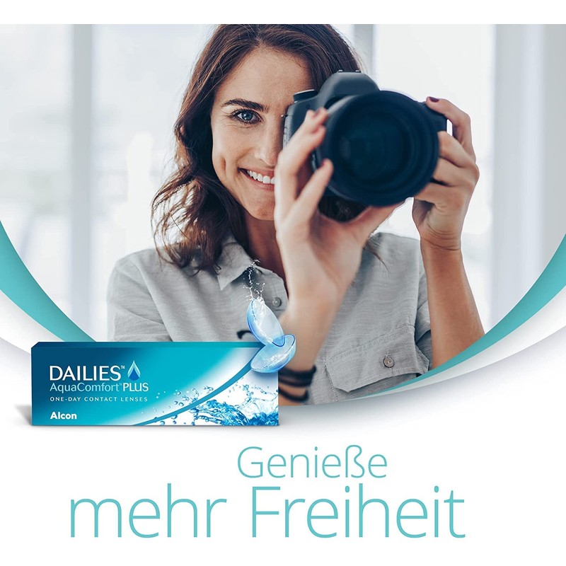 Dailies AquaComfort Plus Daily Lenses, Soft, Pack of 30, BC