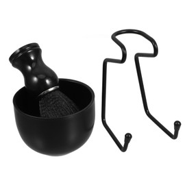 Ipetboom 1 Set Set Brush Holder Hair Duster Brush Manual Shaving Kit Shaving Brush and Bowl Shaving Kit for Men Brush Barbershop Brush Shaving Bowl for Men Shave Brush Stand Pp Black