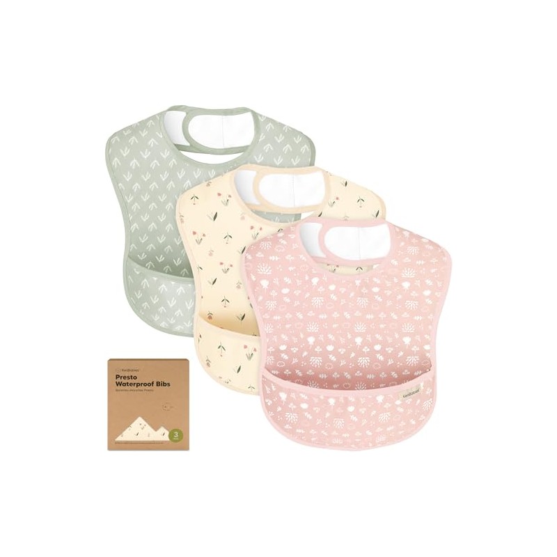 KeaBabies - Paquete de 3 baberos impermeables para bebé, ligeros,