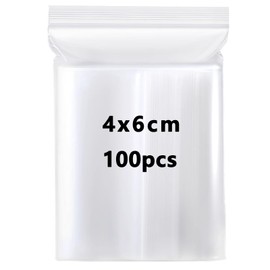 4x6cm Small Plastic Bags - 100PCS Small Ziplock Bags Grip Seal Bags, Poly Zip Lock Bags Clear Bags, Resealable Mini Pouch Transparent Baggies, Sealable Storage Pouches for Jewellery Candies