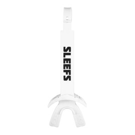 SLEEFS X White Football Mouth Guard - Lip/Mouthguard with Helmet Strap - Lip/Teeth Protector Mouthpiece - Moldable - for Youth/Adults, Men & Women Mouth Guard, Maximum Air Flow, Lacrosse, All Sports
