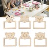 100pcs Wooden Cartoon Animal Photo Frame Decorative Hand Painting Photo