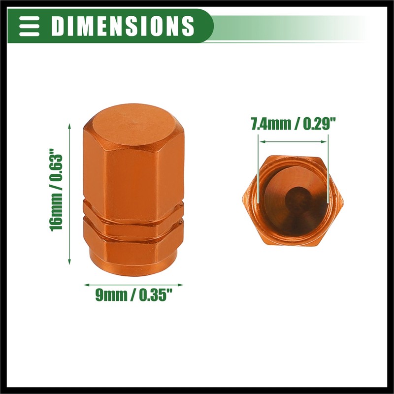 Hihaha Car SUV Tire Valve Stem Caps, 16mm, Aluminum Alloy,
