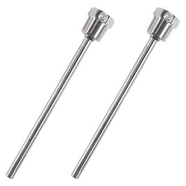 2 pieces 8 x 150 mm stainless steel immersion sleeve, 1/2 inch probe made of 304 stainless steel with locking screw, RTD PT100 thread, immersion well thermowell thermopocket for thermocouple home