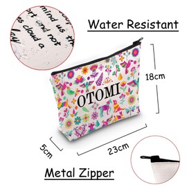 Mexican Themed Makeup Bag Mexican Folk Art Lover Gift Colorful Mexican Flowers Cosmetic Bag Mexican Fiesta Party Gifts