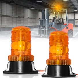 eTzone 30 LED Amber Forklift Strobe Light 30W Vehicle Roof Safety Beacon Light for 10-110V Mower, ATV, Trucks, Tractor, Golf Carts, UTV, Cars, Bus - 2 Pack