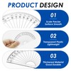 Protractor Set 3pcs,180° Clear Plastic Angle Measurement Tool,for Students, Teachers,