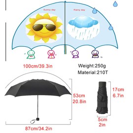 OuLi Store® Mini Umbrella Pocket Umbrella with Capsule Design Case Foldable Ultralight 210T Lightweight Small Automatic Anti-UV Parasol Travel Umbrella for Women Men and Children, Green