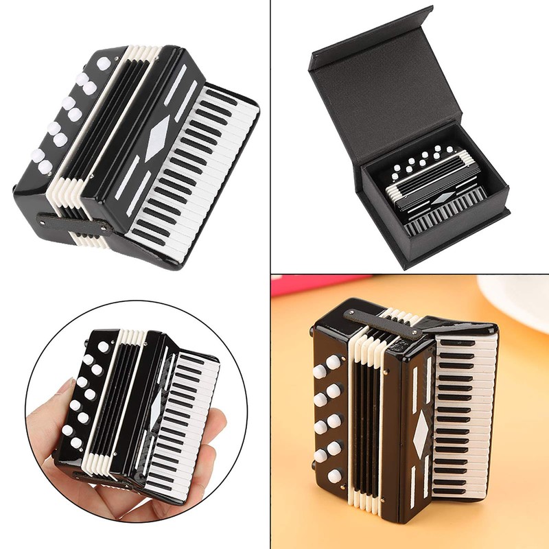 Dekaim Miniature Accordion Model, Mini Music Ornaments, Craft Home Decor,