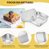 Set di 2 stampi quadrati per torte, in acciaio inox,