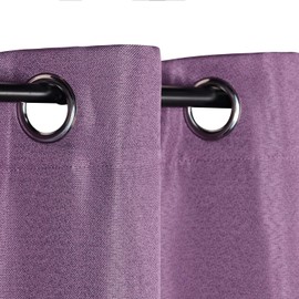 Superior Blackout Curtains, Room Darkening, Bedroom, Drapes, Kitchen, Living Room Window Accents, Sun Blocking, Thermal, 2 Pack, Linen Pattern Blackout Curtains, Set of 2, 52" x 72", Wisteria