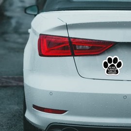 Magnet Me Up: My Dog is Smarter Than The President Pawprint Magnet Decal - 5 Inch, Heavy-Duty Automotive Magnet for Car, Truck, SUV - Express Your Humorous Side with This Pet-Centric Auto Magnet