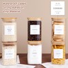 CZZGSM 6 Pack Square Kitchen Storage Jars with Airtight Bamboo