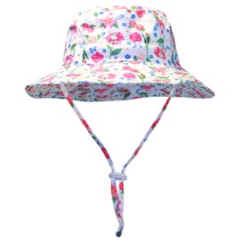 Gdyb Verhap Baby Sun Hat Toddler Sun Hat for Boys and Girls Toddler Summer Bucket Hat UPF 50+ Boy Girl Beach Hat with Wide Brim Red Flower L