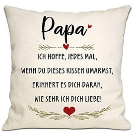 Bommex Dad Gift I hope every time you hug this pillow, it reminds you how much I love you cushion cover for dad birthday Christmas gift (Dad)