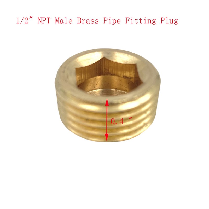 10pcs 1/2" NPT Male Brass Pipe Fitting Plug adapter Internal