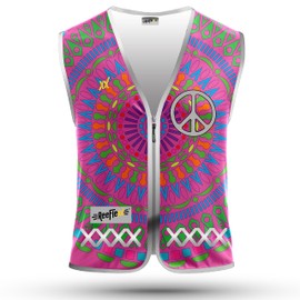 REEFLEXX Women's Cycling Vest - Stylish Hi-Vis Vest with Eye-catching Colours/Patterns and Strong Reflectors - Increased Visibility in Road Traffic, Pink Mandala
