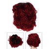 Curly Short Wig Wine Red Women Wig Gradient Color Adjustable