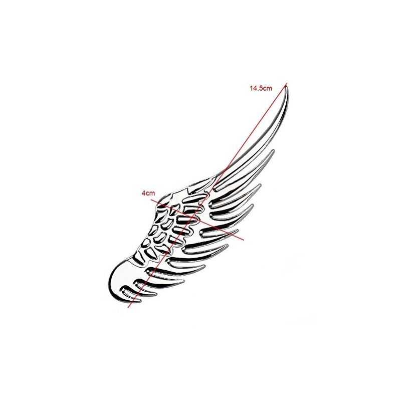 SKS Distribution® 3D Chrome Stainless Steel Wings Car Emblem Decal