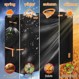 VniYors Firewood Rack Cover - 4FT Heavy Duty 600D Wood Rack Cover, Firewood Cover With Zipper And Organizer Pocket, Waterproof, Tear-Resistant, Uv-Resistant - Cover Only