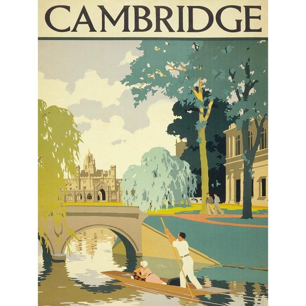 Wee Blue Coo Travel Tourism Cambridge England Cam Punt Bridge Unframed Wall Art Print Poster Home Decor Premium