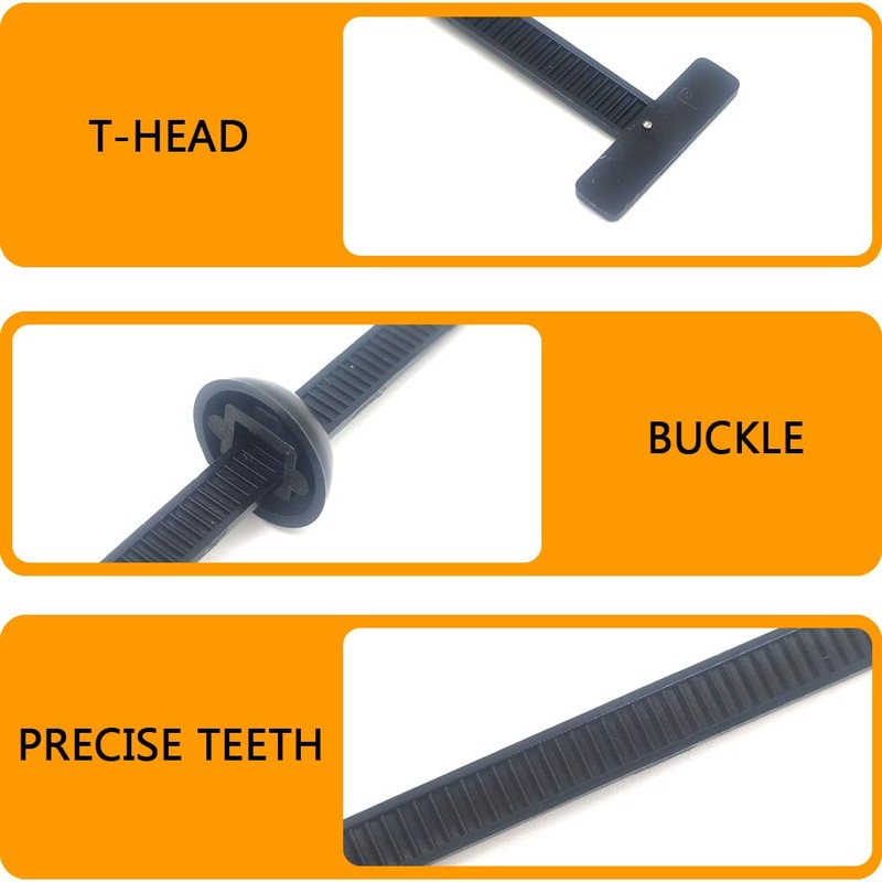 Alamic Universal Cable Tie Buckle, Heavy Duty Self-Locking Zip Ties,