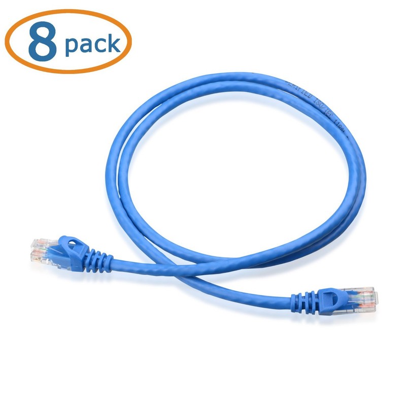 Cable Matters Paquete de 8 cables Ethernet Cat5e cortos Snagless