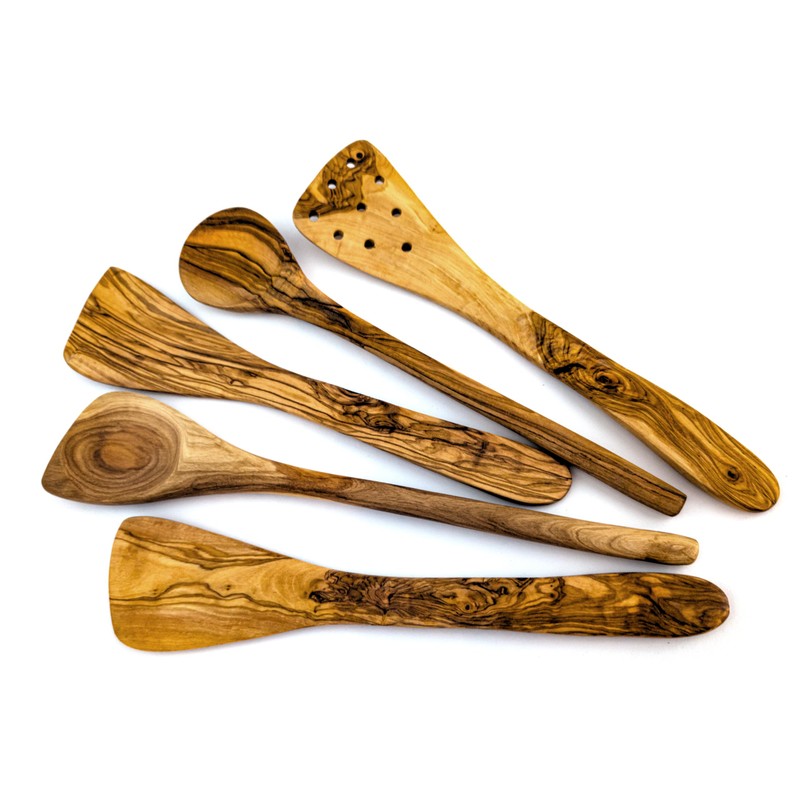 EMNA - 5-Piece Olive Wood Kitchen Utensils Set | Approx.