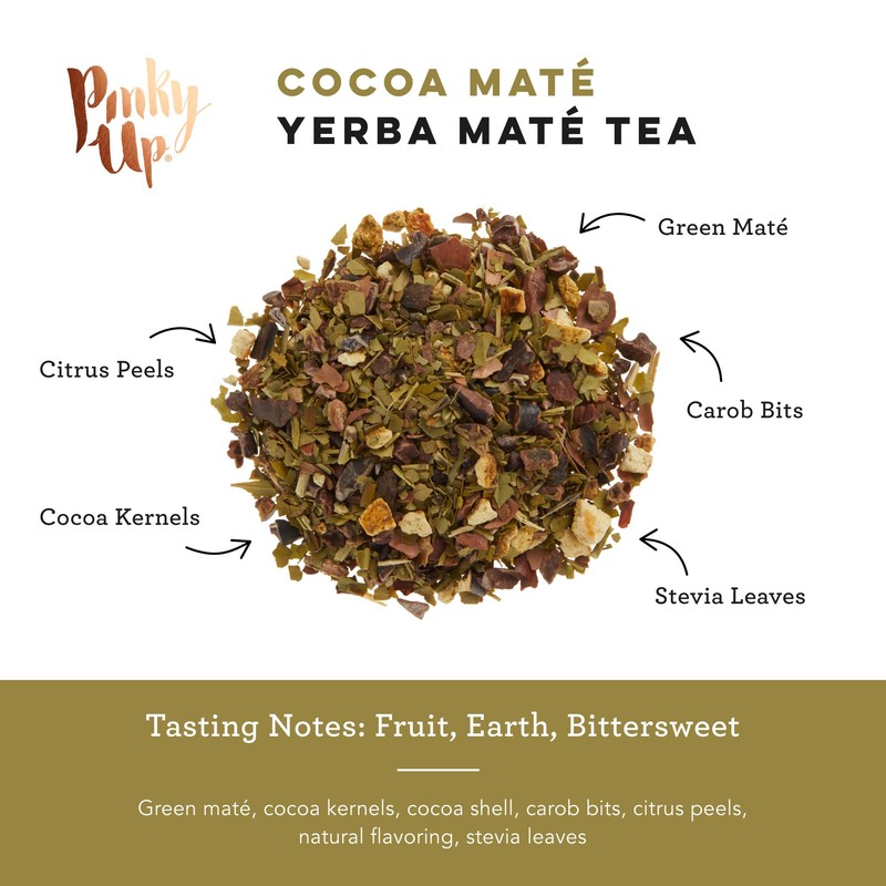 Pinky Up Cocoa Maté Tea Bags in Tin, Yerba Maté