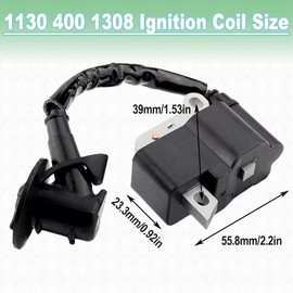 ZAMDOE 1130 400 1308 Ignition Coil for Stihl MS170 2-Mix MS180 2-Mix Chainsaws for Lawn Mower Engine Parts Replace 1130-400-1310 with L7T Spark Plug