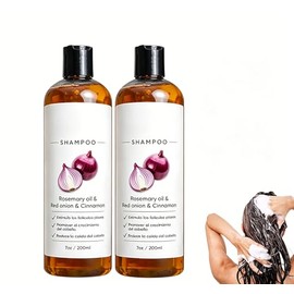 2PC Onion Shampoos, Champú De Cebolla Para Hombre Con Aceite De Romero, Cebolla Roja y Canela, Hidrata y Suaviza, Promueve Un Cabello Más Grueso y... 