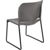 BOWERY HILL Contemporary Plastic Sled Base Stacking Chair in Gray