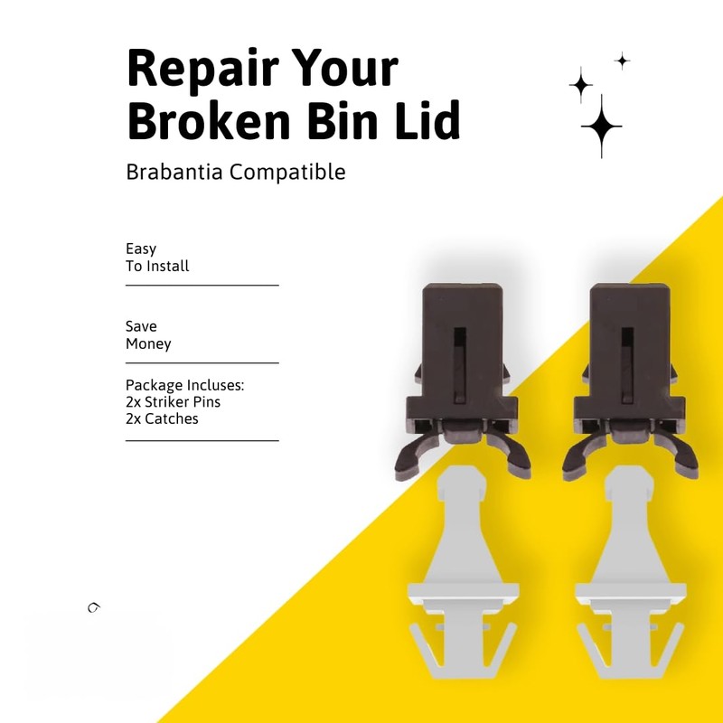 Bin Lid Replacement Striker Pin & Latch Set Compatible with